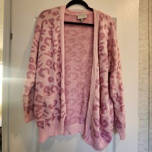 Hayden Pink Animal Print Women's Cardigan Size M/L Euc